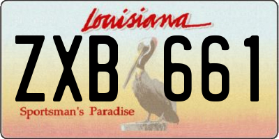 LA license plate ZXB661