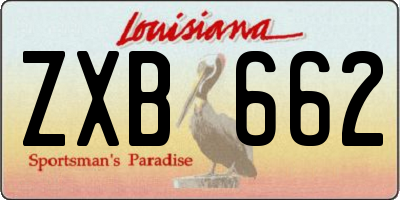 LA license plate ZXB662