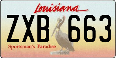 LA license plate ZXB663