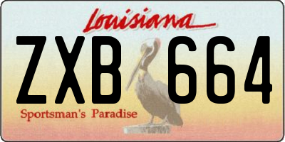 LA license plate ZXB664