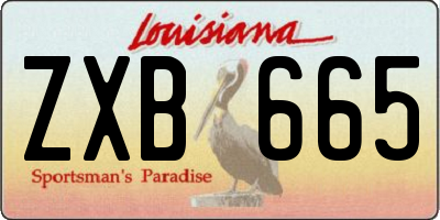 LA license plate ZXB665