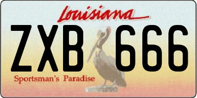 LA license plate ZXB666