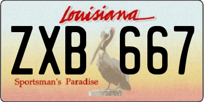 LA license plate ZXB667