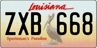 LA license plate ZXB668