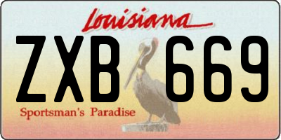 LA license plate ZXB669