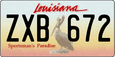 LA license plate ZXB672