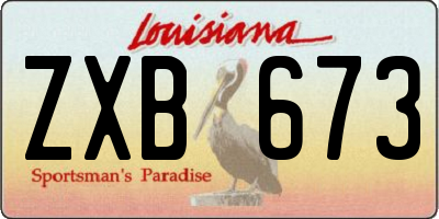 LA license plate ZXB673