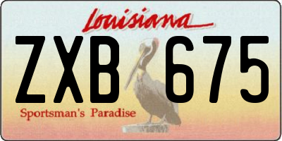 LA license plate ZXB675