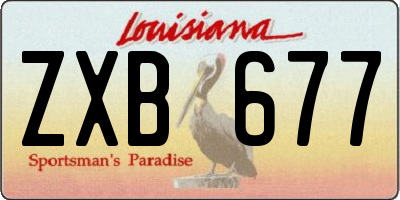 LA license plate ZXB677