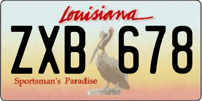 LA license plate ZXB678