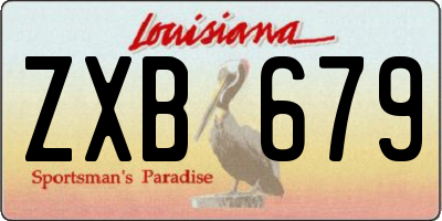 LA license plate ZXB679