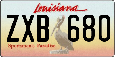 LA license plate ZXB680