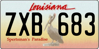 LA license plate ZXB683