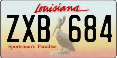 LA license plate ZXB684