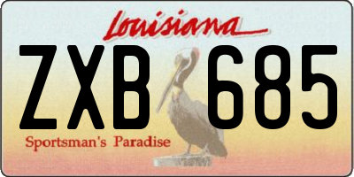 LA license plate ZXB685