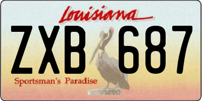 LA license plate ZXB687