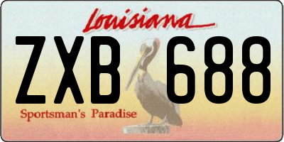 LA license plate ZXB688