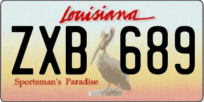 LA license plate ZXB689