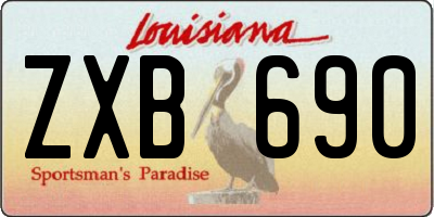 LA license plate ZXB690