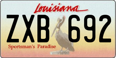 LA license plate ZXB692
