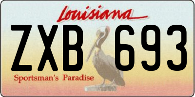 LA license plate ZXB693