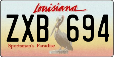 LA license plate ZXB694