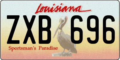 LA license plate ZXB696