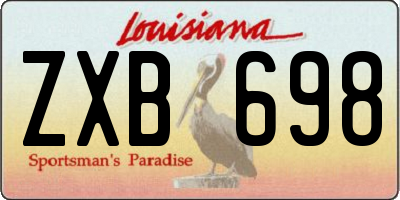 LA license plate ZXB698