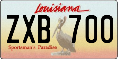 LA license plate ZXB700