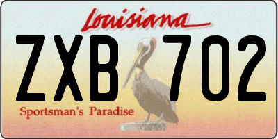 LA license plate ZXB702