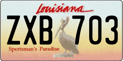 LA license plate ZXB703