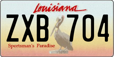 LA license plate ZXB704