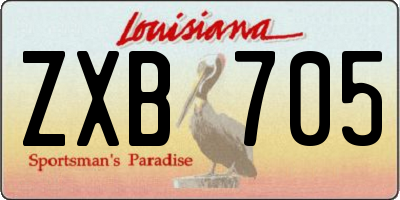 LA license plate ZXB705