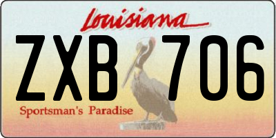 LA license plate ZXB706