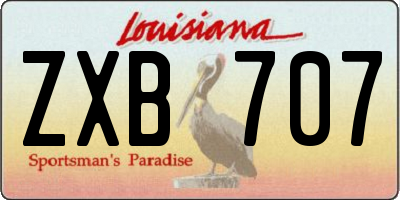 LA license plate ZXB707