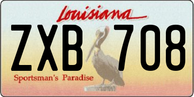 LA license plate ZXB708