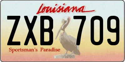 LA license plate ZXB709