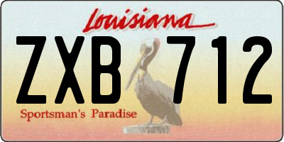 LA license plate ZXB712