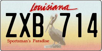 LA license plate ZXB714