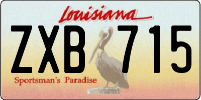 LA license plate ZXB715