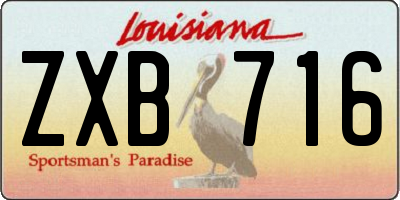 LA license plate ZXB716