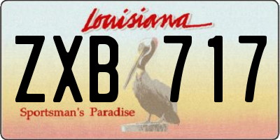 LA license plate ZXB717
