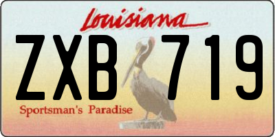 LA license plate ZXB719