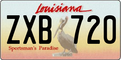 LA license plate ZXB720