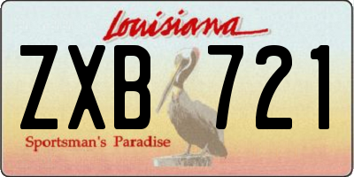 LA license plate ZXB721