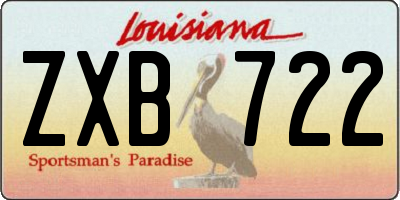 LA license plate ZXB722