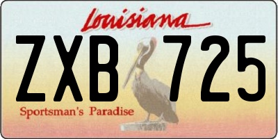 LA license plate ZXB725