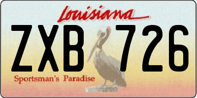 LA license plate ZXB726