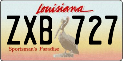 LA license plate ZXB727