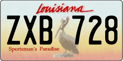 LA license plate ZXB728